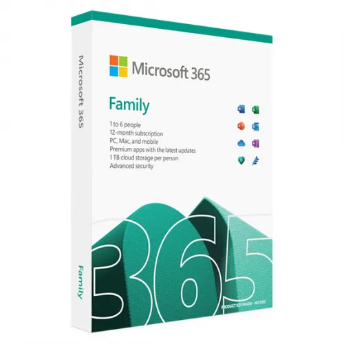 Licenta Microsoft Office 365 Family Office 365 Family, 1-годишен абонамент, 6 потребители, 1 устройство - Image 1